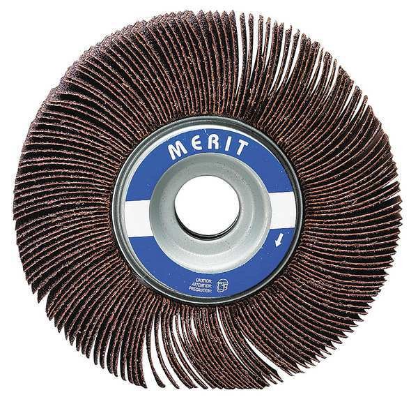 Flap Wheel, 6 In D, 1-1/2 W, 1 In, 120 G, Merit, Mfr#: 08834123025