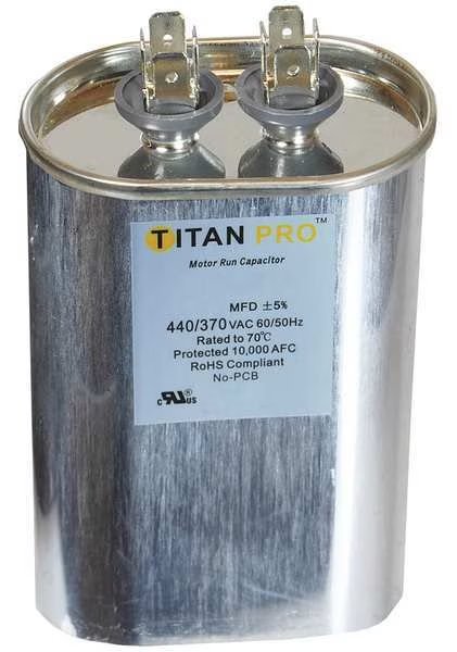 Motor Run Capacitor, 35 MFD, 4-3/8 In. H, Titan Pro, Mfr#: TOCF35