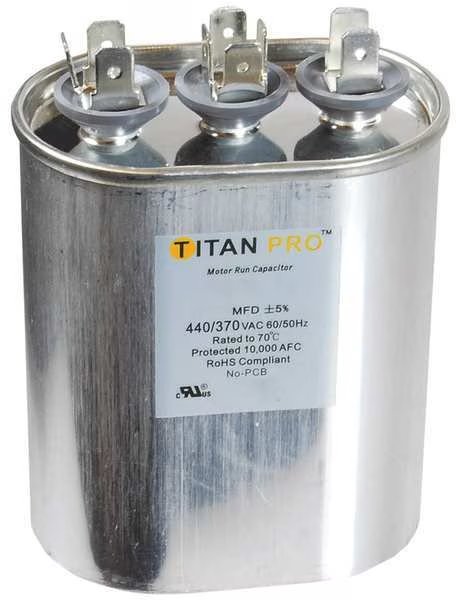 Motor Dual Run Cap, 25/7.5 MFD, 370-440V, Titan Pro, Mfr#: TOCFD2575