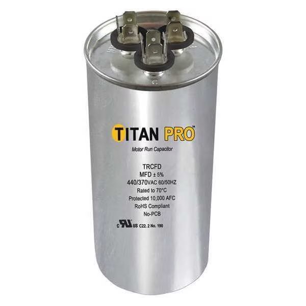 Motor Dual Run Cap, 45/7.5 MFD, 370-440V, Titan Pro, Mfr#: TRCFD4575