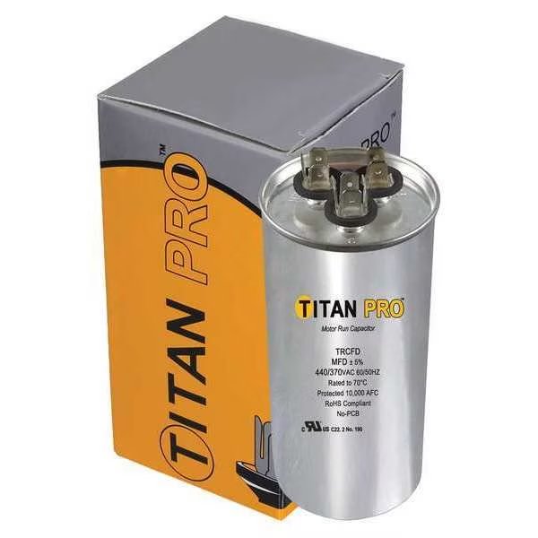 Motor Dual Run Cap, 35/5 MFD, 370-440V, Titan Pro, Mfr#: TRCFD355