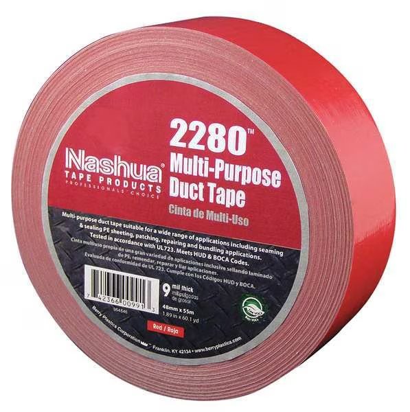 Duct Tape, 48mm x 55m, 9 mil, Red, Nashua, Mfr#: 2280