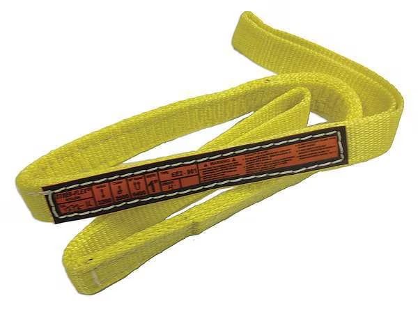 Synthetic Web Sling, Type 3, 5 ft L, 1 in W, Nylon, Yellow, Stren-Flex, Mfr#: EEF3-901-5