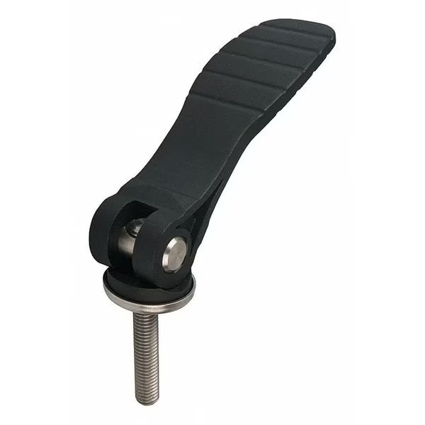 Cam Lever Adjustable, Black Plastic, Steel Components, Size: 2 3/8-16X50, A=100, B=33, Kipp, Mfr#: K0648.25211A4X50