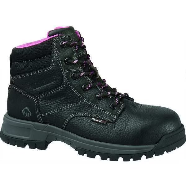 Size 9 Women's 6 in Work Boot Composite Work Boot, Black, Wolverine, Mfr#: W10181