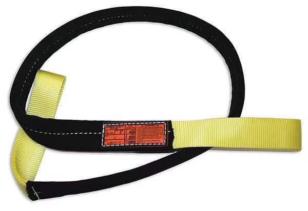 Synthetic Web Sling, Type 3, 6 ft L, 1 in W, Nylon, Yellow/Black, Stren-Flex, Mfr#: EEF1-901CB-6