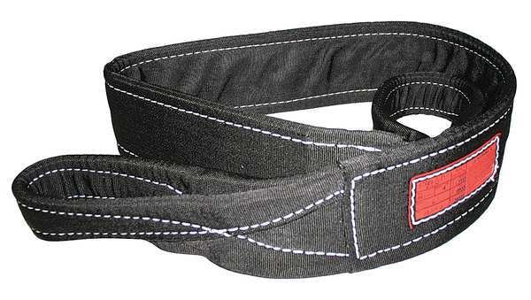 Synthetic Web Sling, Type 3, 6 ft L, 4 in W, Nylon, Black, Stren-Flex, Mfr#: EEF2-904CW-6