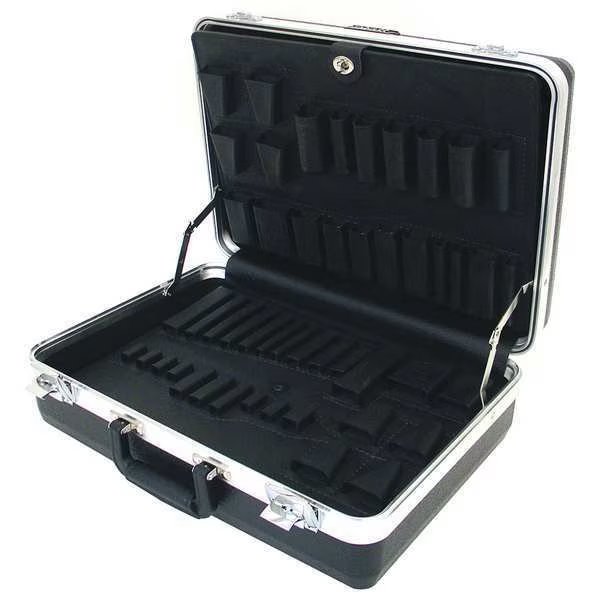 Tool Case, Plastic, Black, 18 in W x 13 in D x 6 in H, Platt, Mfr#: 600T-CB