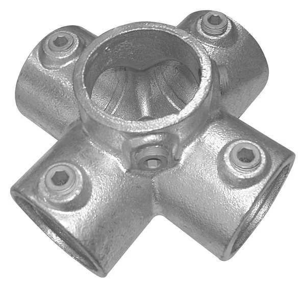 Structural Pipe Fitting, Four-Socket Cross, Cast Iron, 1.25 in Pipe Size, 50000 lb Tensile Strength, EnjoyTool Select, Mfr#: 30LX37