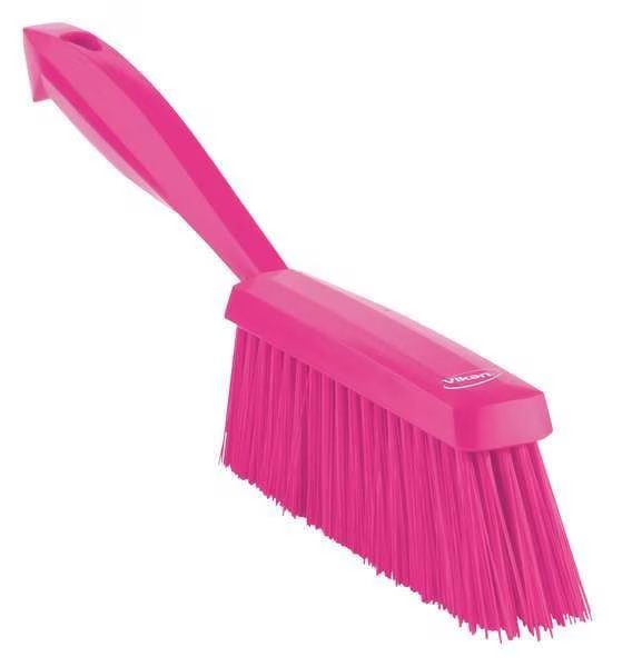 1 19/32 in W Bench Brush, Medium, 6 1/2 in L Handle, 6 1/2 in L Brush, Pink, Plastic, Vikan, Mfr#: 45891