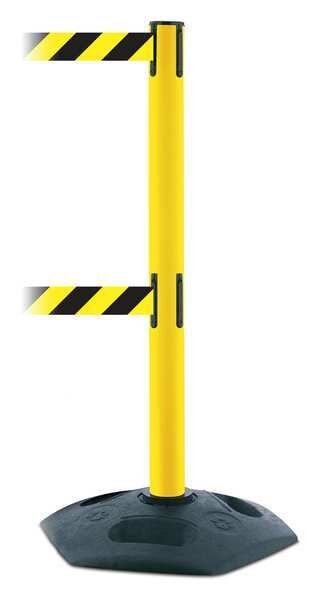 Barier Post w/ Belt, Black/Yellow Striped, Tensabarrier, Mfr#: 886T2-35-STD-NO-D4X-C
