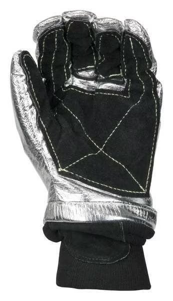 Firefighters Gloves, M, Blk/Slvr, PR, Shelby, Mfr#: 5200