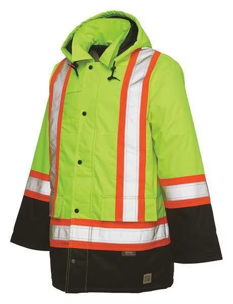 Men's High-visibility Yellow Polyester Hi-Vis Parka size 3XL, Tough Duck, Mfr#: S17621