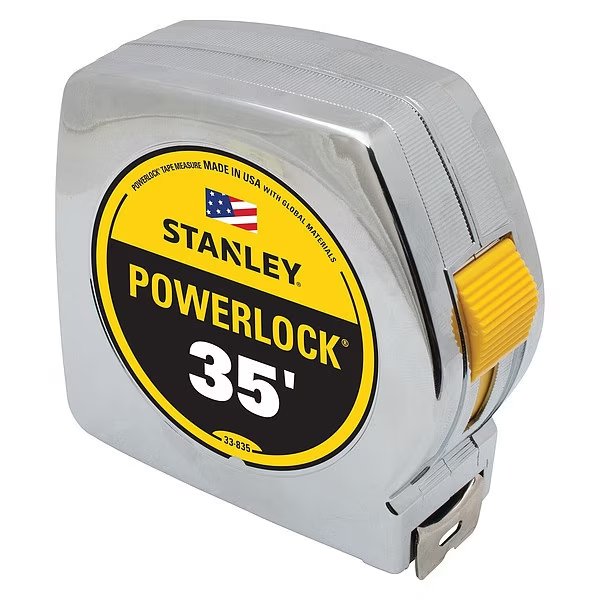 35 ft Tape Measure, 1 in Blade, Stanley, Mfr#: 33-835