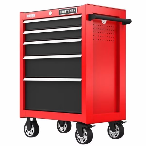 S2000 Open Tool Chest, 6 Drawer, Red, Steel, 40-1/2 in W x 16 in D x 24-1/2 in H, Craftsman, Mfr#: CMST98269RB