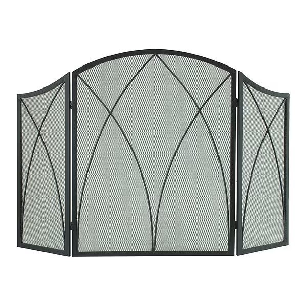 Arched Fireplace Screen, 39" W 12" L 31" H, Black Finish, Steel, Pleasant Hearth, Mfr#: 959