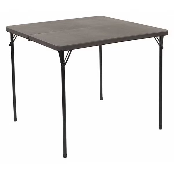 Square Folding Table, 34" W, 34" L, 28.5" H, Plastic Top, Grey, Flash Furniture, Mfr#: DAD-LF-86-DG-GG
