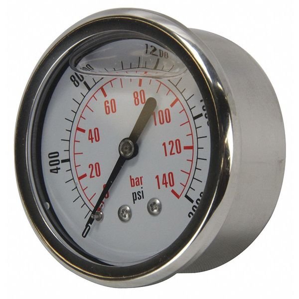Gauge, Glycerine Filled, 0-2000 psi, Dynamic, Mfr#: 221553