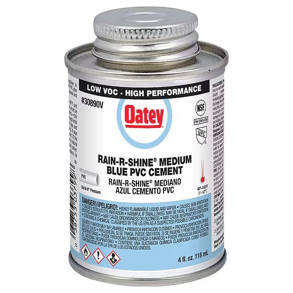 Pipe Cement, Can, 4 fl oz, Blue, Oatey, Mfr#: 30890V