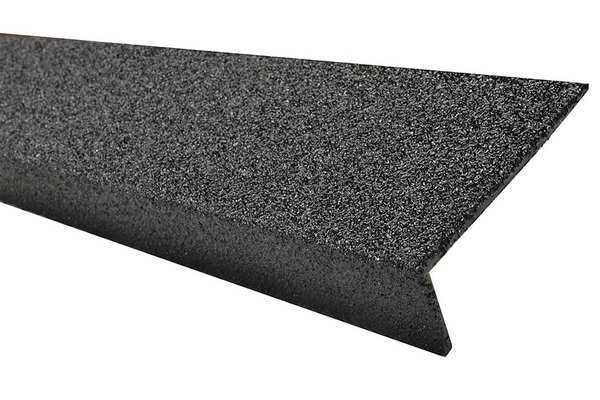 FRP Stair Nosing, Black, 24in W, Fiberglass, 9N12003X002419M, Sure-Foot, Mfr#: 9N12003X002419M