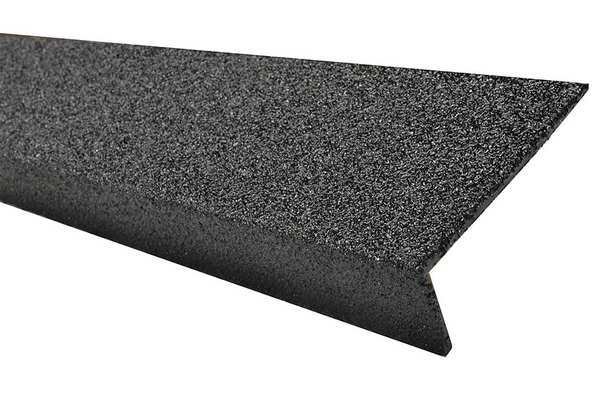 FRP Stair Nosing, Black, 36in W, Fiberglass, 9N12003X003619M, Sure-Foot, Mfr#: 9N12003X003619M