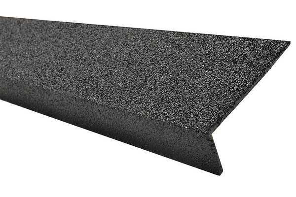 FRP Stair Nosing, Black, 60in W, Fiberglass, 9N12003X006019M, Sure-Foot, Mfr#: 9N12003X006019M