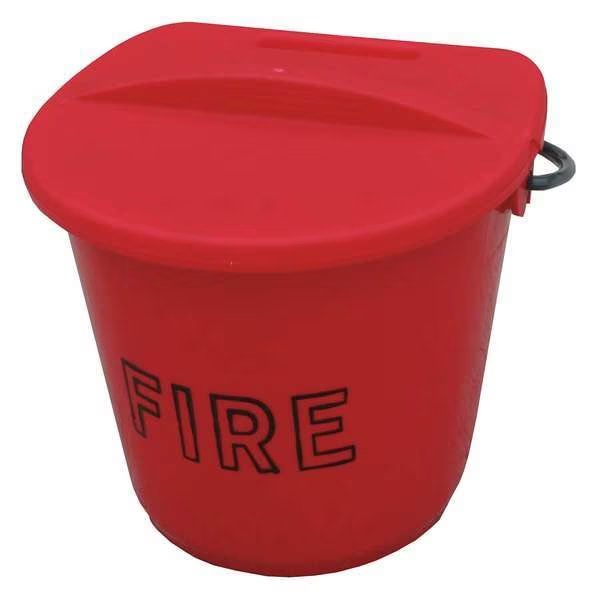 Fire Bucket, 2.5 gal., Plastic, Flamefighter, Mfr#: JPFB1