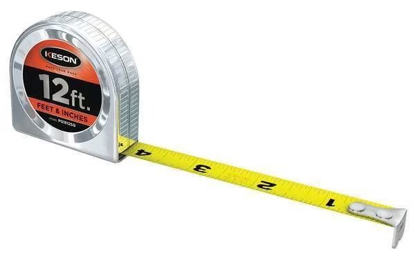 12 ft Tape Measures, 5/8 in Blade, Keson, Mfr#: PG1812SQ