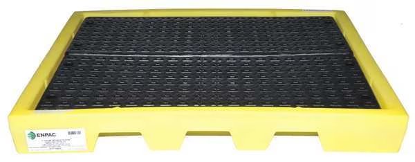 Drum Spill Containment Pallet, 40 gal Spill Capacity, 4 Drum, 6000 lb., High Density Polyethylene, Enpac, Mfr#: 5116-YE