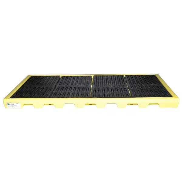 Drum Spill Containment Pallet, 77 gal Spill Capacity, 8 Drum, 8000 lb., High Density Polyethylene, Enpac, Mfr#: 5110-YE