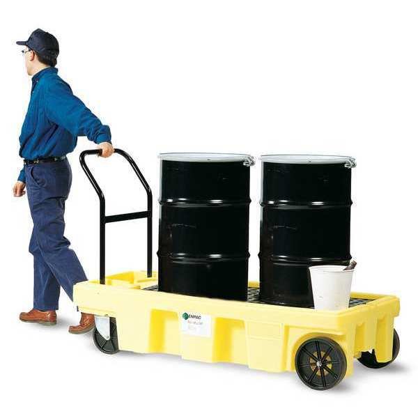 Drum Spill Platform Cart, 57 gal Spill Capacity, 500 lb., Polyethylene, Enpac, Mfr#: 5200-YE