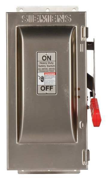 Nonfusible Safety Switch, Heavy Duty, 600V AC, 3PST, 30 A, NEMA 4, Siemens, Mfr#: HNF361SS