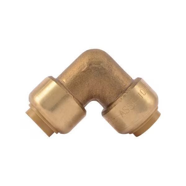 Push-to-Connect Elbow, 3/8 in Tube Size, Brass, Brass, Sharkbite, Mfr#: U246LF