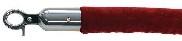 Barrier Rope, Velour, 8 ft L, Queueway, Mfr#: QWAYROPE-21-8-1P