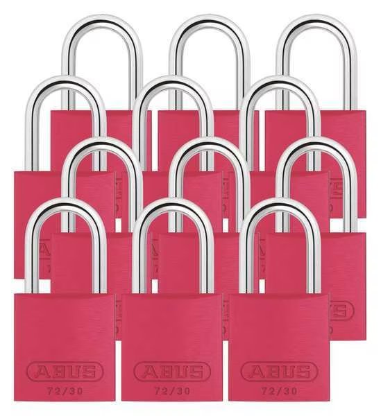 Lockout Padlock, KA, Red, 2-17/32"H, PK12, Abus, Mfr#: 72/30 KA X 12