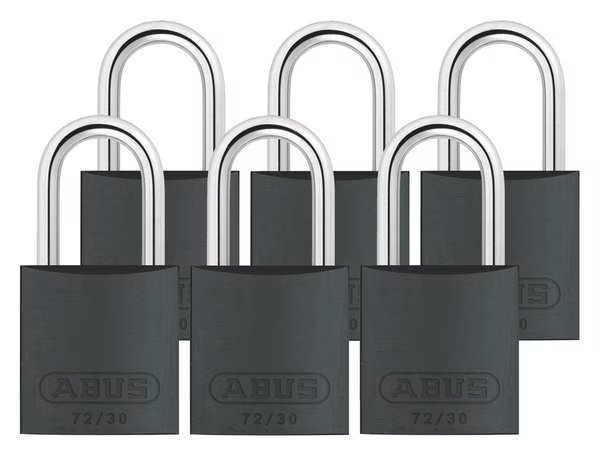 Lockout Padlock, KA, Black, 2-17/32"H, PK6, Abus, Mfr#: 72/30 KA X 6