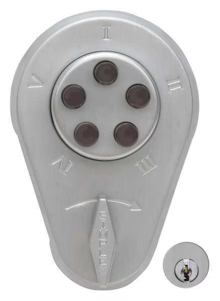 Pushbutton Deadbolt, Satin Chrome, Simplex, Mfr#: 9060000-26D41