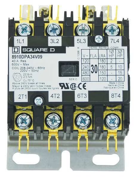 Contactor, 480V, 40A, Fostoria, Mfr#: 58027035