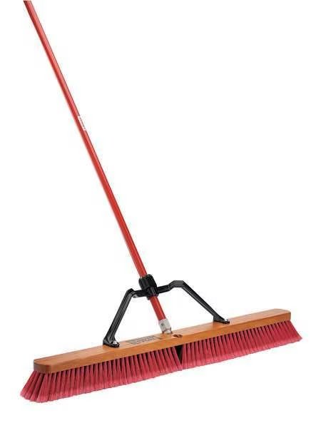 36 in Sweep Face Push Broom, Black, Red, Libman, Mfr#: 1101003
