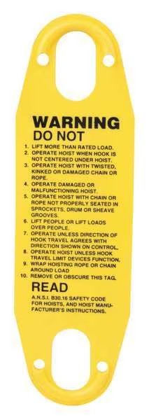 Warning Label Pushbutton, Budgit Hoists, Mfr#: 22559401