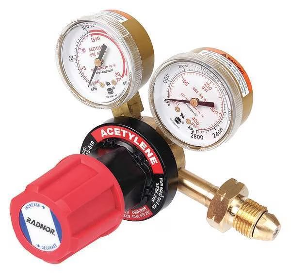 Gas Regulator, Single Stage, CGA-510, 2 to 15 psi, Use With: Acetylene, Radnor, Mfr#: RAD64003030