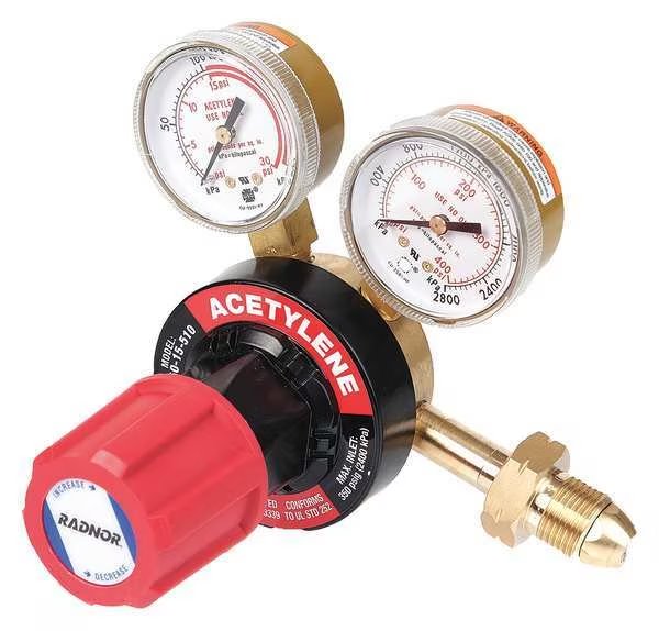 Gas Regulator, Single Stage, CGA-510, 2 to 15 psi, Use With: Acetylene, Radnor, Mfr#: RAD64003033