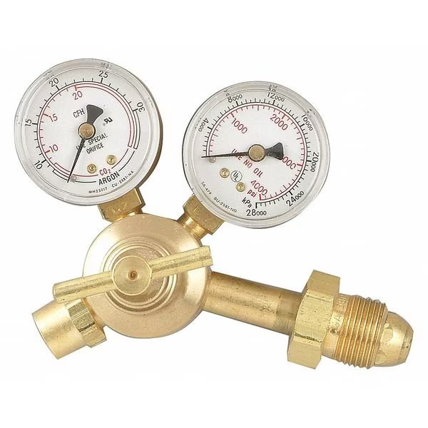 Flow Gauge Regulator, Single Stage, CGA-580, 0 to 50 psi, Use With: Argon, Carbon Dioxide, Radnor, Mfr#: RAD64003036