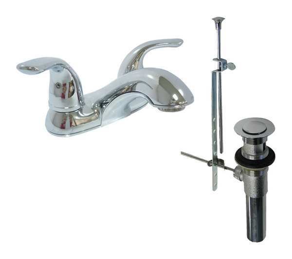 Manual 4" Mount, 2 Hole Low Arc Bathroom Faucet, Chrome, Dominion Faucets, Mfr#: 77-3293