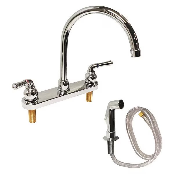 Manual 8" Mount, 3 Hole Bathroom Faucet, Chrome, Dominion Faucets, Mfr#: 77-6105