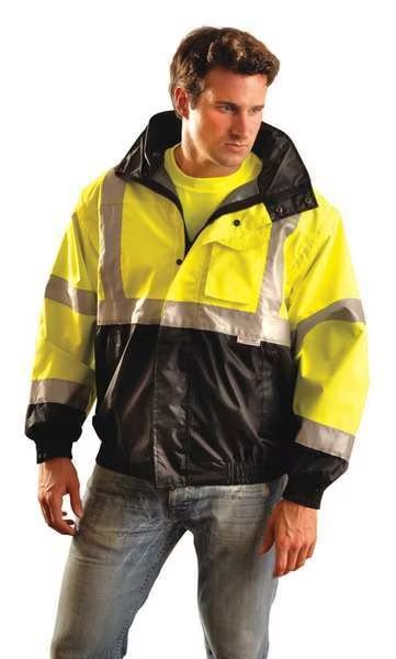 Men's Yellow Polyester Jacket size XL, Occunomix, Mfr#: LUX-TJBJ-BYXL