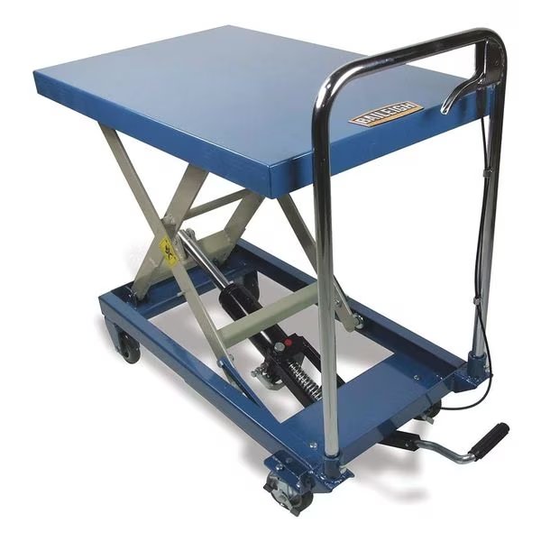 Scissor Lift Cart, 660 lb. Cap, 20-1/2"W, 32-1/2"L, Baileigh Industrial, Mfr#: B-CART