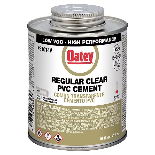Cement, Brush-Top Can, 16 fl oz, Clear, Oatey, Mfr#: 31014V