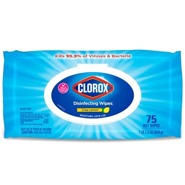 Soft Pack, 7 in x 7 3/8 in, Crisp Lemon, Clorox, Mfr#: 31404