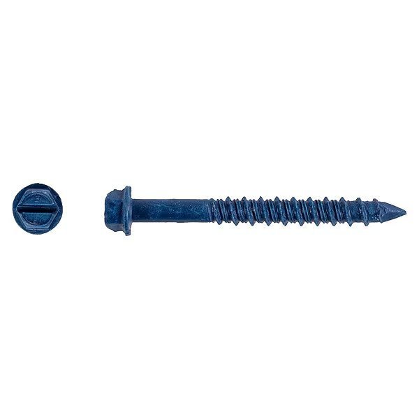 Screw Anchors, Steel, 2 1/4" L, PK2000, Tapcon, Mfr#: 3156400